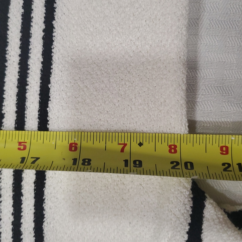 St John white black Terry Cloth  striped knit tunic dress size L - Picture 11 of 16